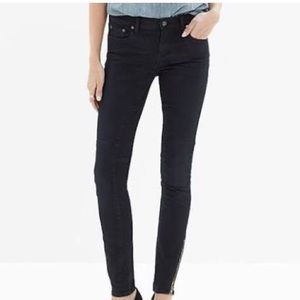 Madewell Skinny Skinny Ankle Zipper Jeans Black Frost size 26